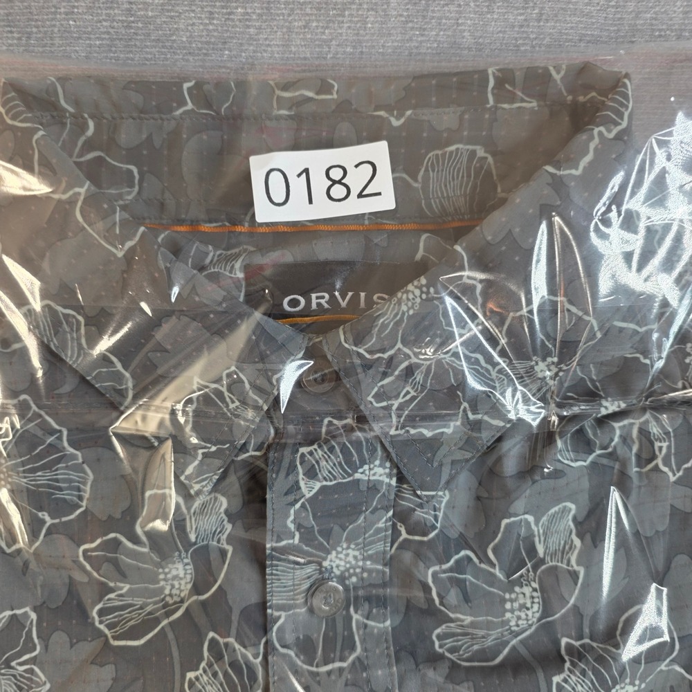 Orvis Floral Button Down Mens Medium Grey Stretch Performance Shirt Resortwear - Picture 11 of 11